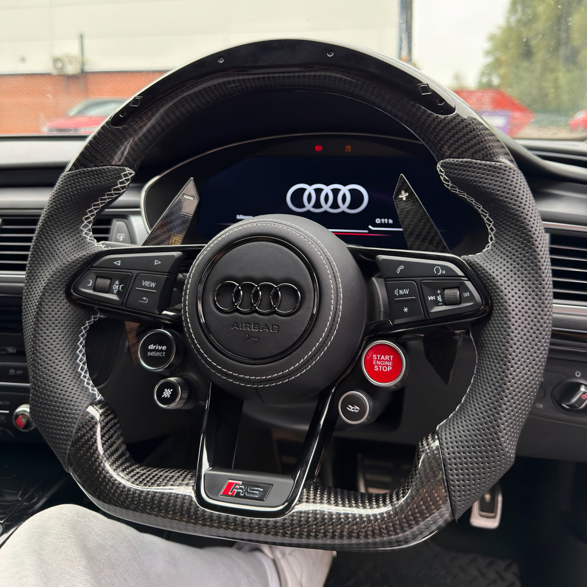 Audi RS Custom Carbon Fibre & LED Steering Wheel