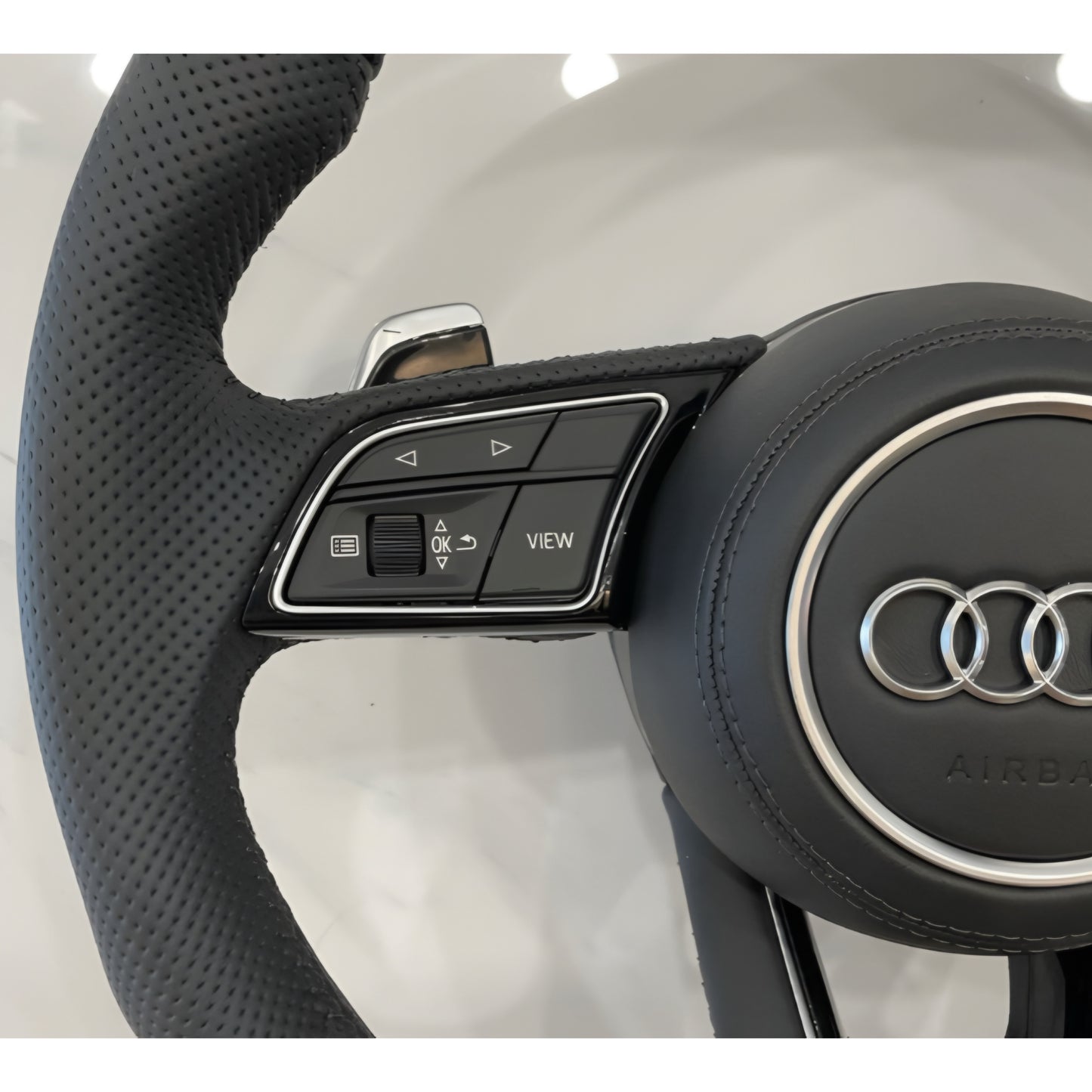 Audi RS-Style Leather Flat Bottom Steering Wheel