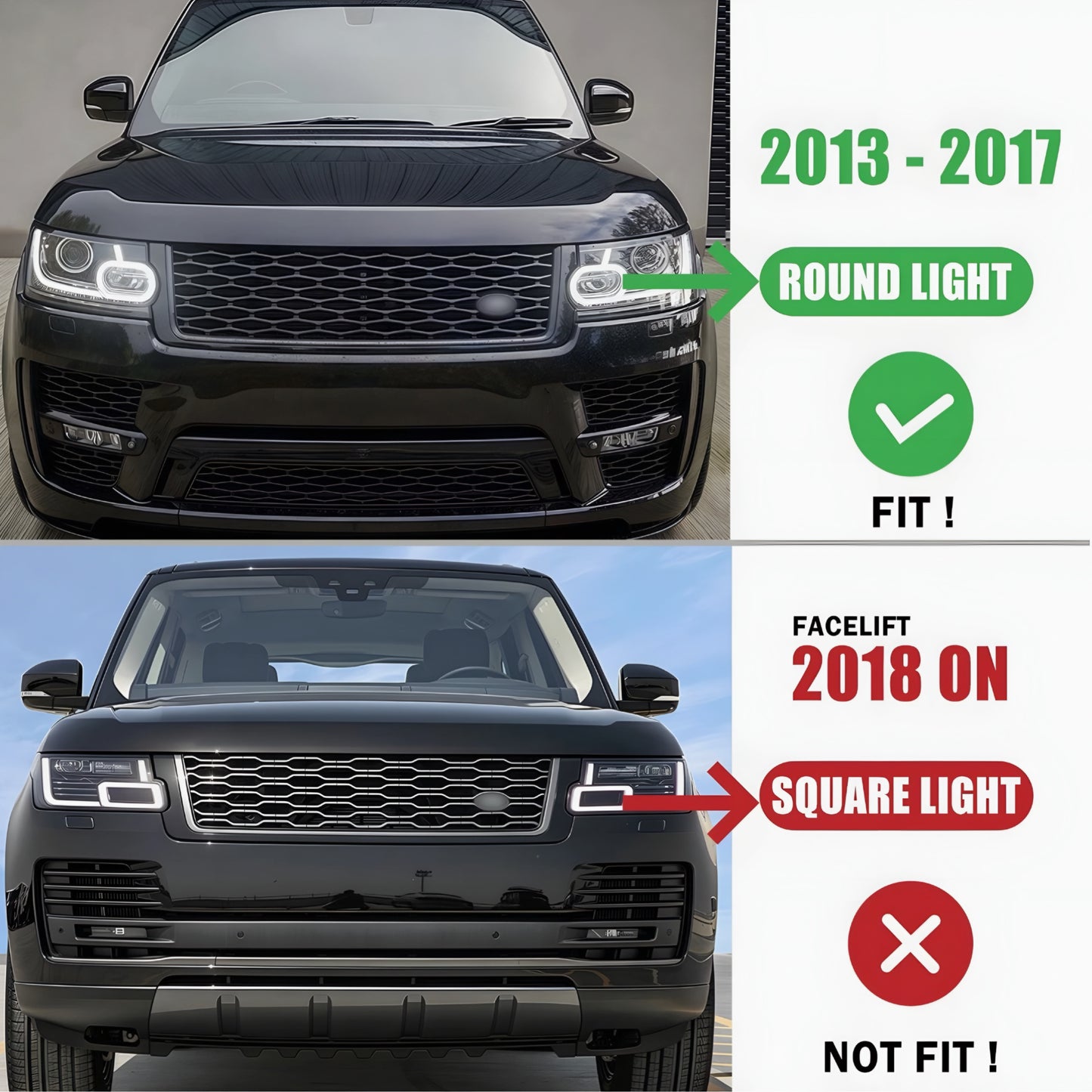 Range Rover L405 SVO Style Black Front Grille