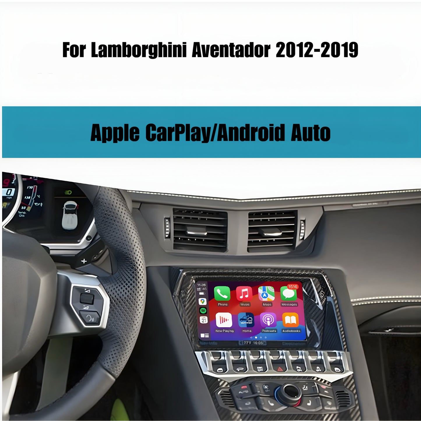 Lamborghini Aventador (2013–2019) Apple CarPlay & Android Auto Upgrade