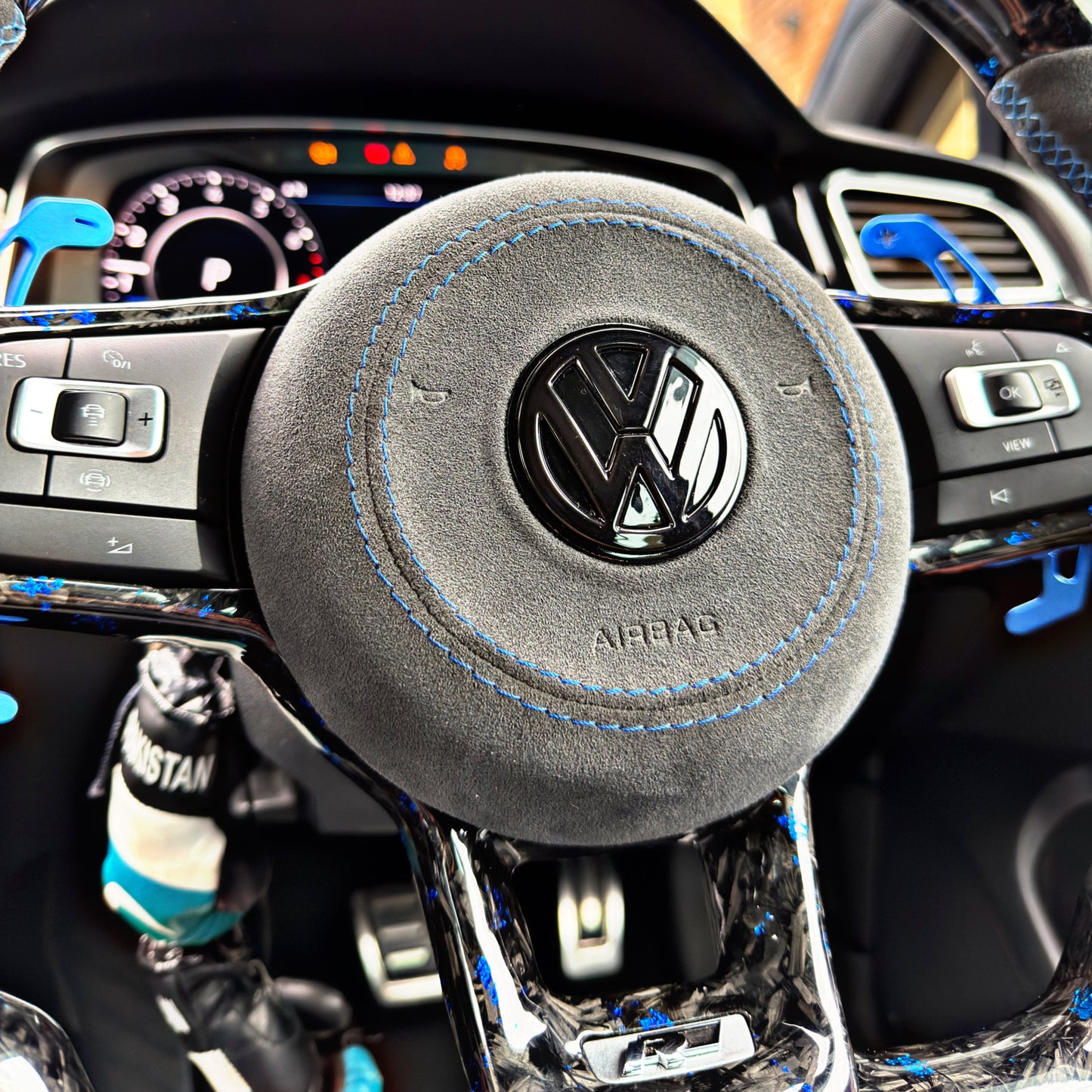 Volkswagen MK7/MK7.5 Forged Carbon & Alcantara Flat Bottom Steering Wheel
