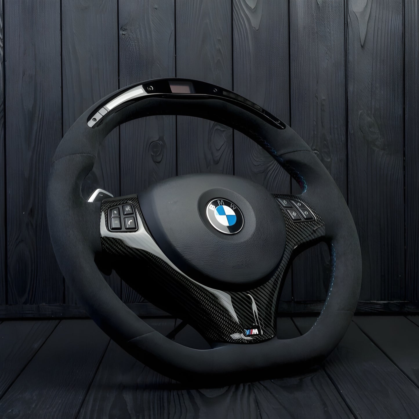 BMW E9X Carbon Fibre/Alcantara/LED Steering Wheel