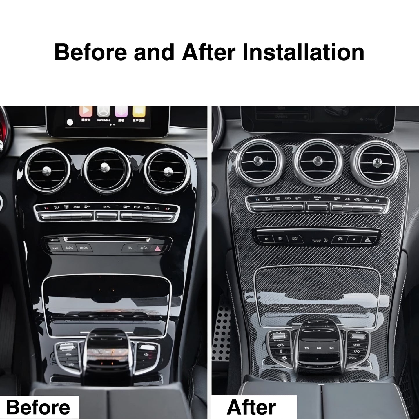 Mercedes W205 Carbon Fibre Centre Console Trim