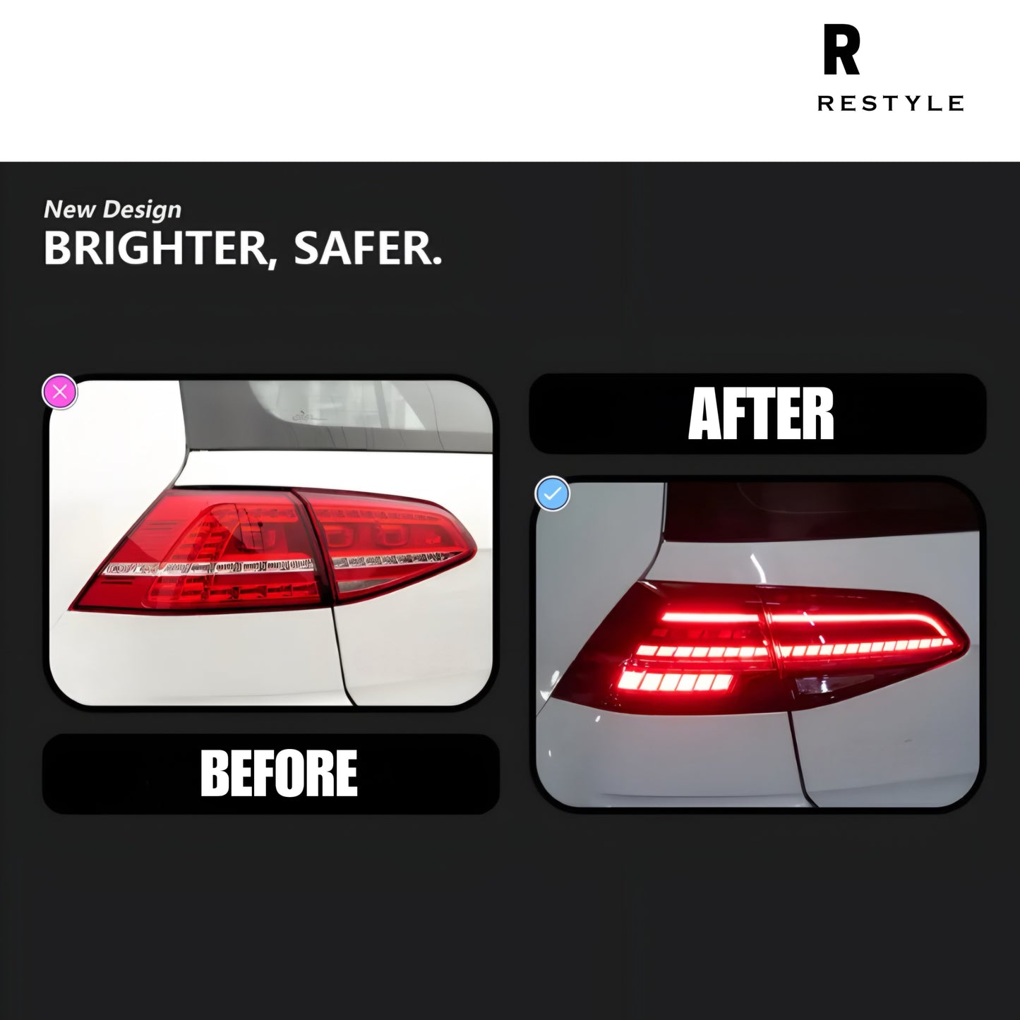 Golf MK7/7.5 Rear Led Tail Lights with Sequential Indicators