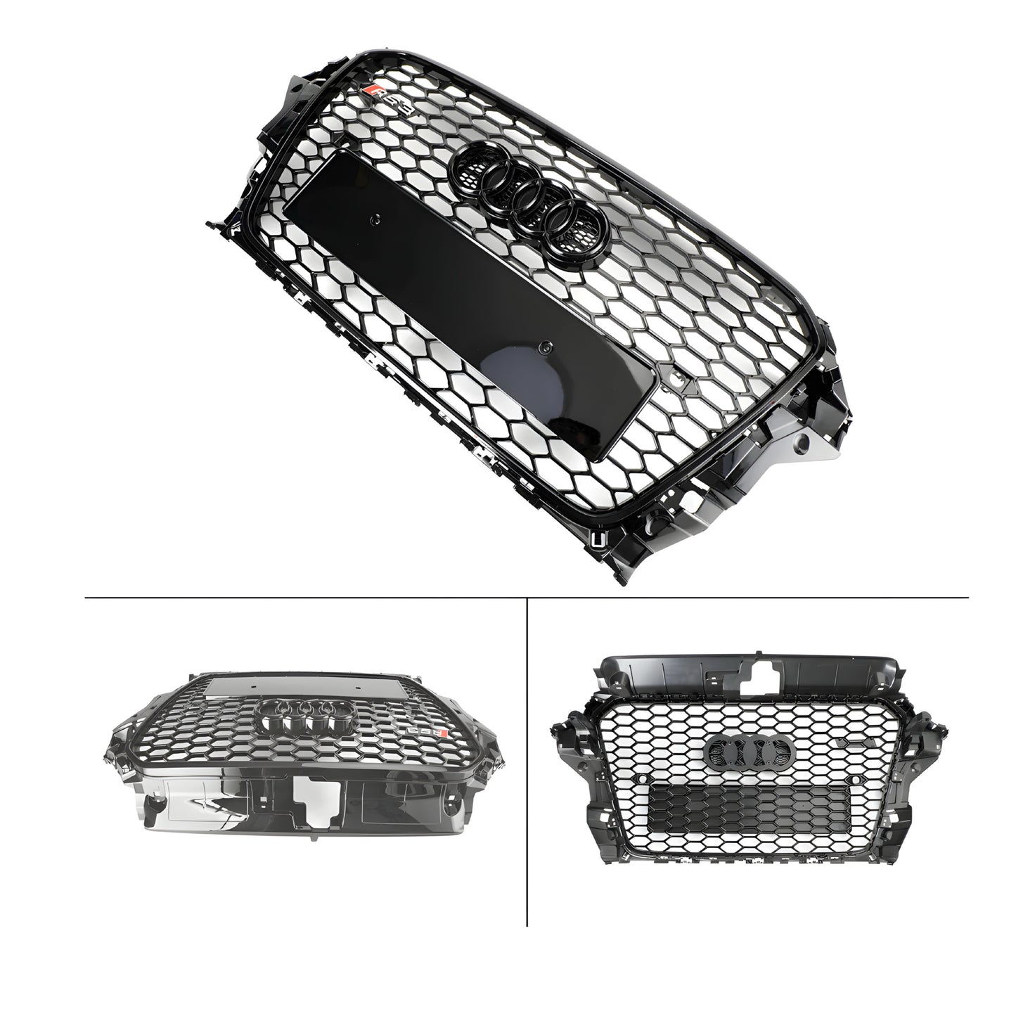 Audi A3/S3 8V RS3 Style Honeycomb Front Grille Gloss Black