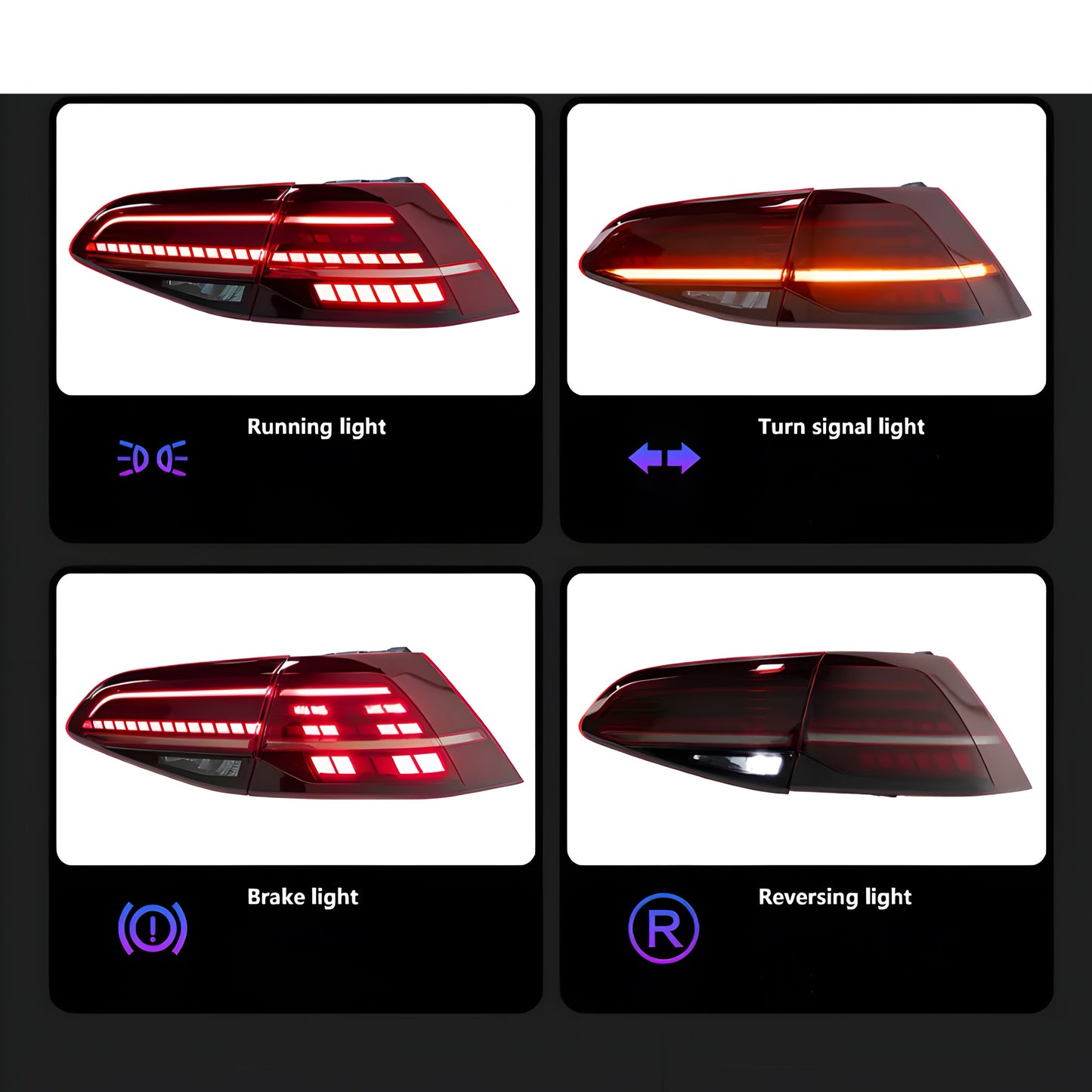 Golf MK7/7.5 Rear Led Tail Lights with Sequential Indicators