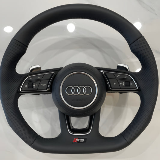 Audi RS-Style Leather Flat Bottom Steering Wheel