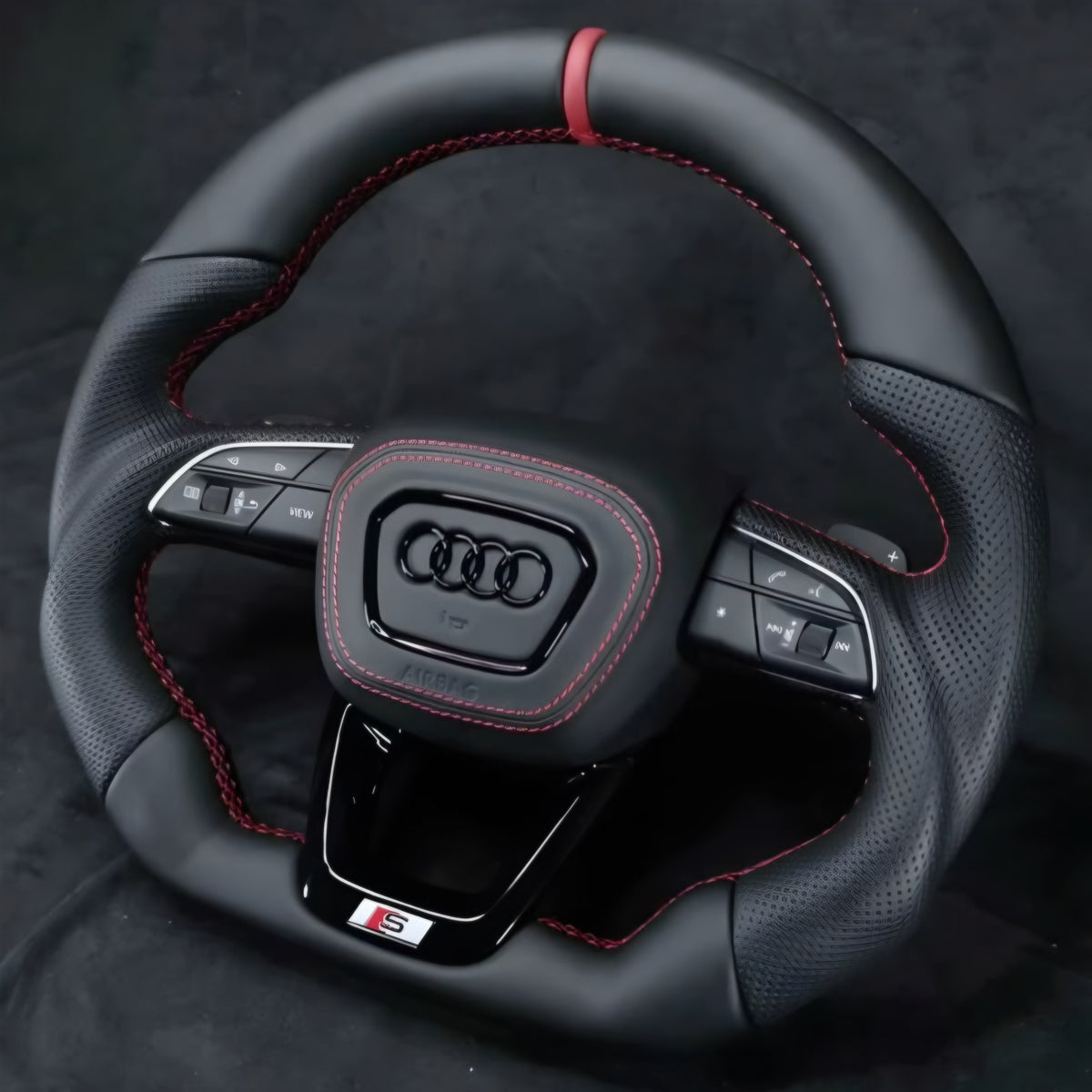 Audi Custom Leather Flat Bottom Steering Wheel