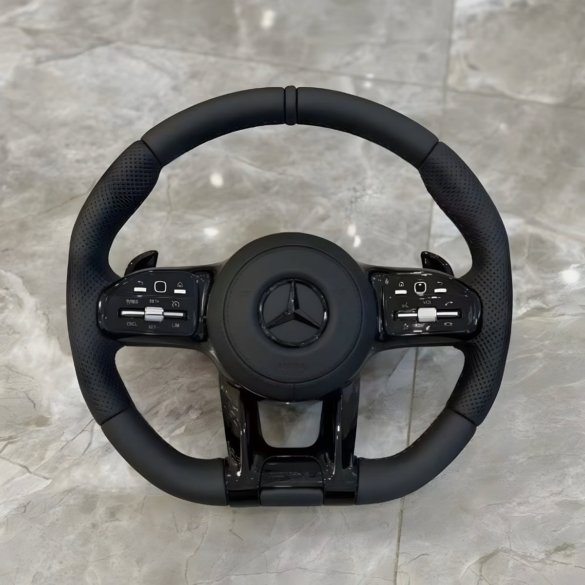 Mercedes-Benz Matt Black AMG Flat Bottom Steering Wheel