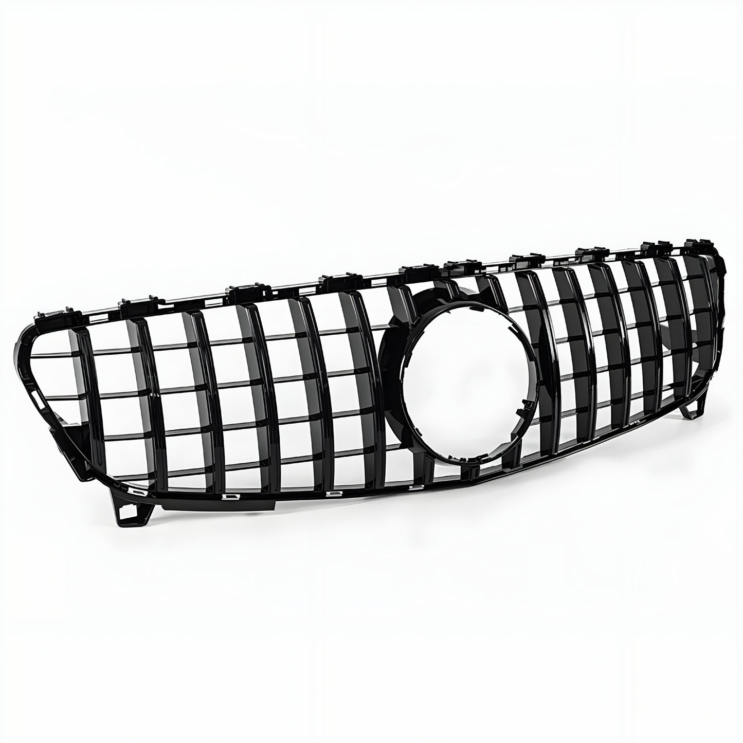 Mercedes A-Class W176 Gloss Black Panamericana Front Grille: 2015-18 Facelift