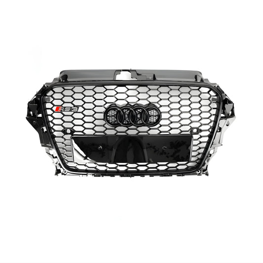 Audi A3/S3 8V RS3 Style Honeycomb Front Grille Gloss Black