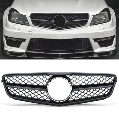Mercedes-Benz C-Class W204 C63 Style Black Front Grille (2007–2014)