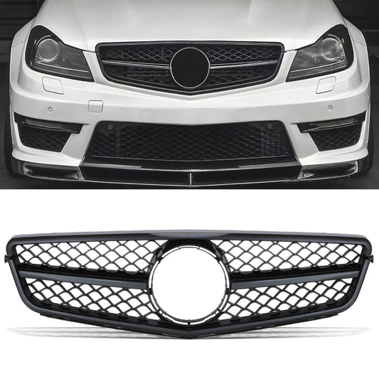 Mercedes-Benz C-Class W204 C63 Style Black Front Grille (2007–2014)