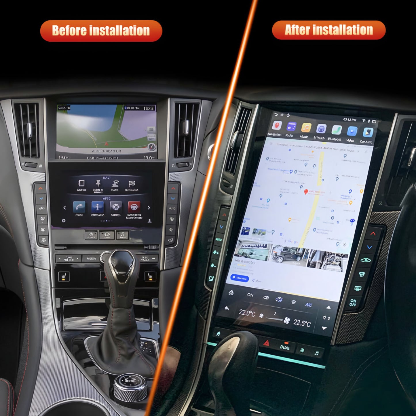 Infiniti Q50/Q60 13.6" Tesla Style Screen Upgrade