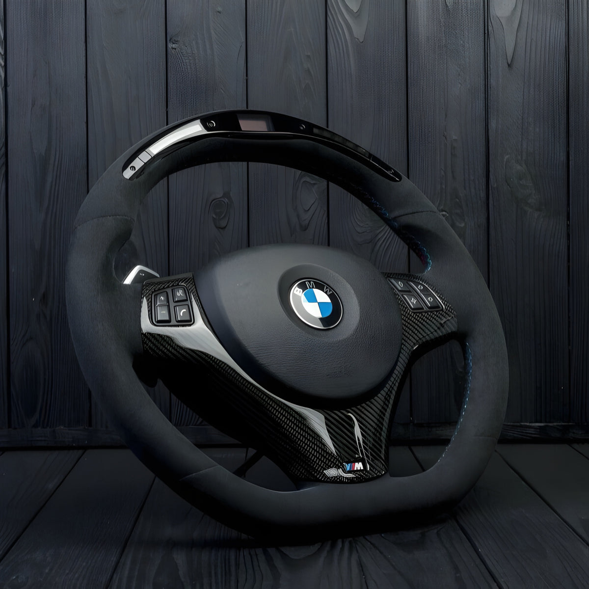 BMW E9X Carbon Fibre/Alcantara/LED Steering Wheel