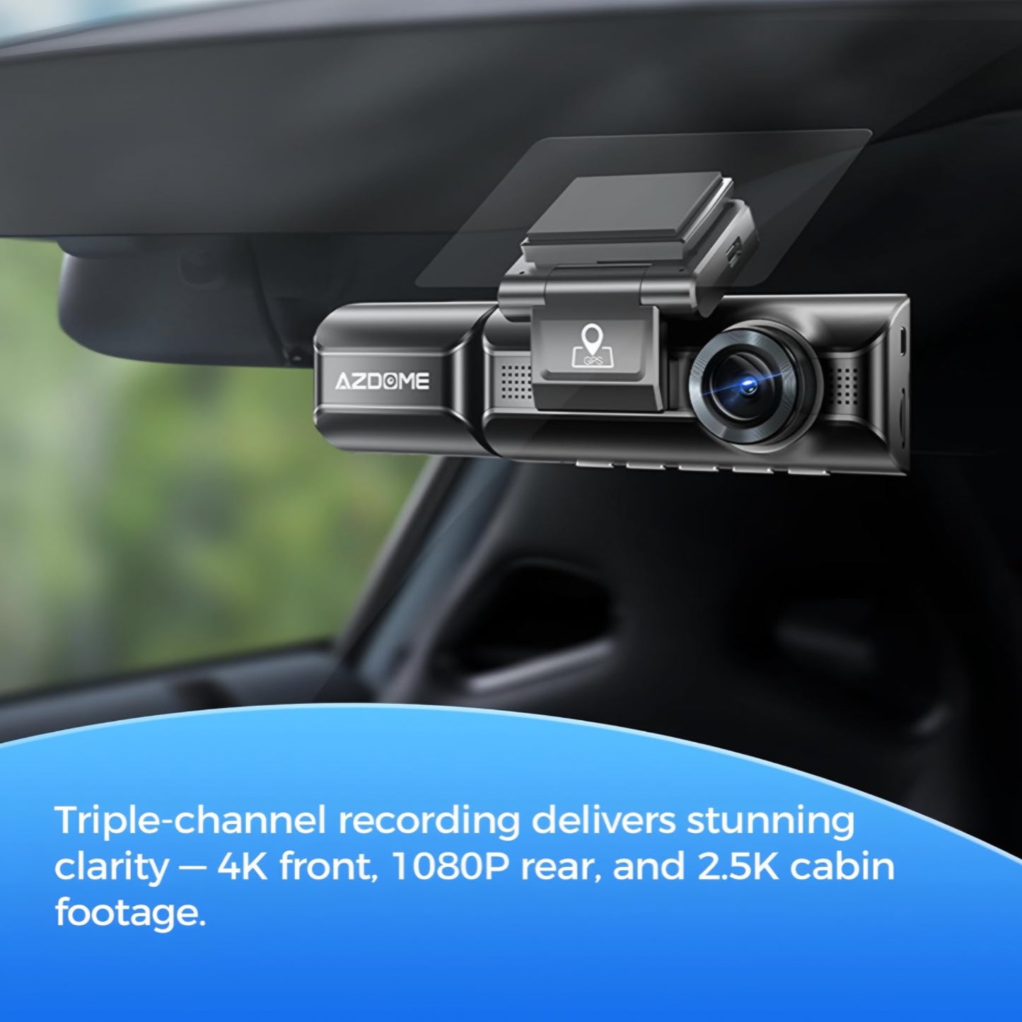 Azdome 4K/2K/1080p 3 Channel Dash Cam