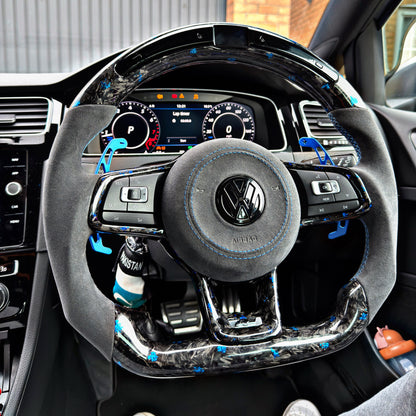 Volkswagen Golf MK7/MK7.5 Forged Carbon & Alcantara Flat Bottom Steering Wheel