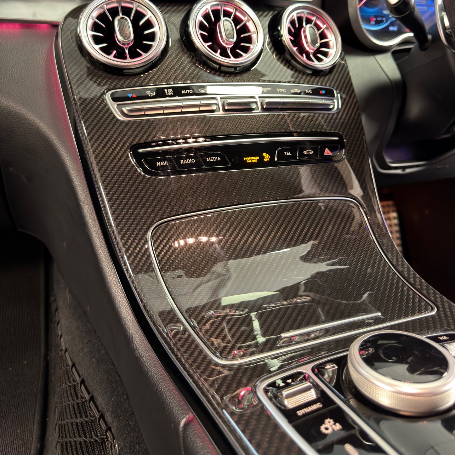 Mercedes W205 Carbon Fibre Centre Console Trim