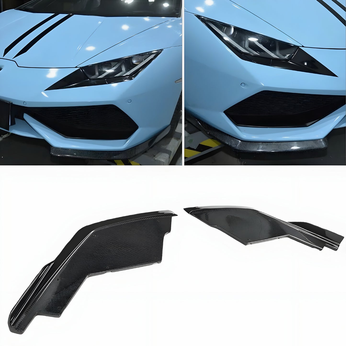 Lamborghini Huracan LP600 LP610 Real Carbon Fiber Front Bumper Lip