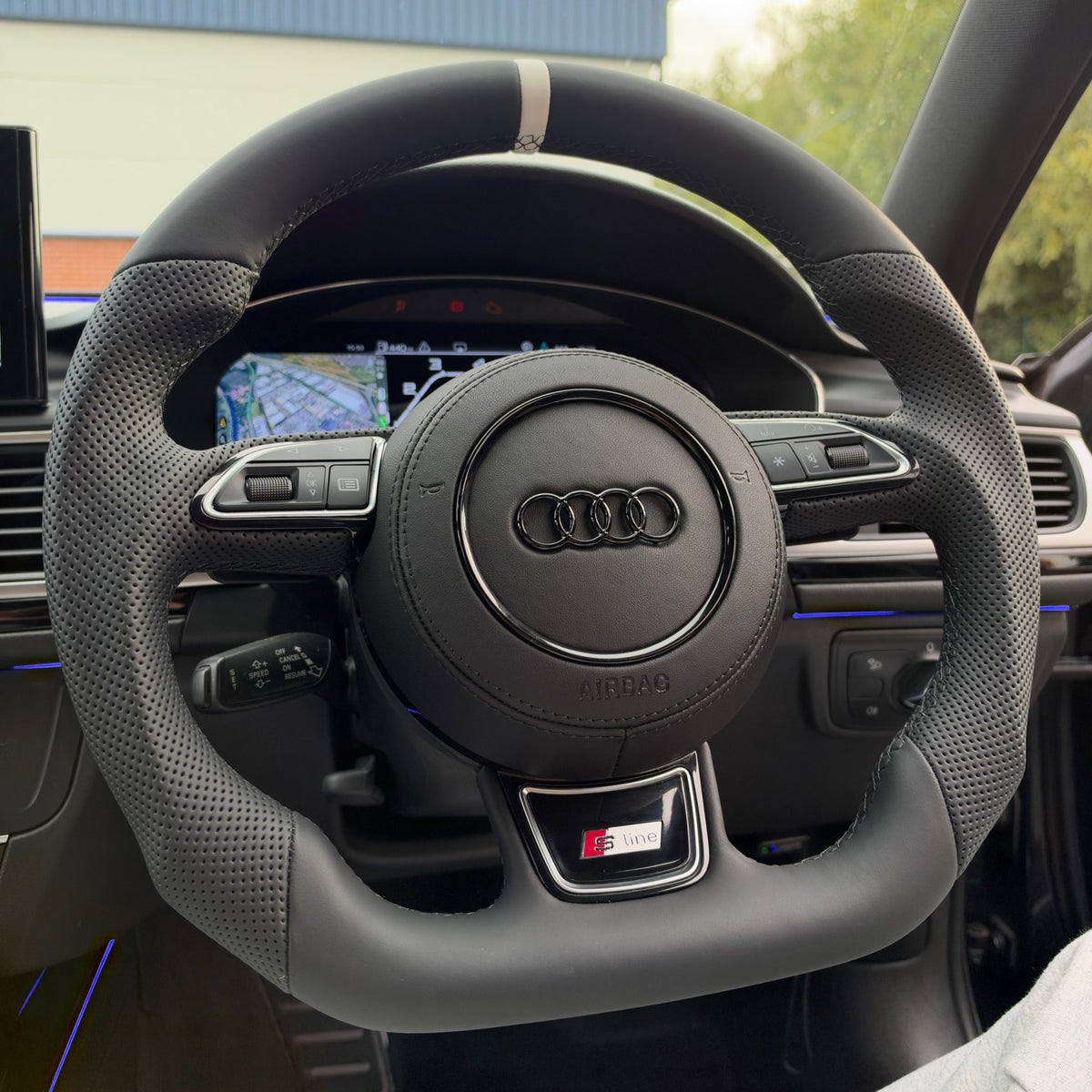 Audi Perforated Leather Flat Bottom Steering Wheel