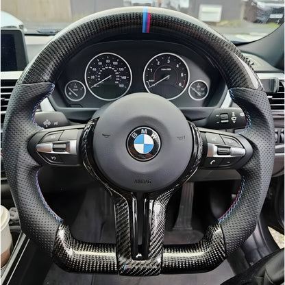 BMW F Series Carbon Fibre/Perforated Leather Flat Bottom Steering Wheel