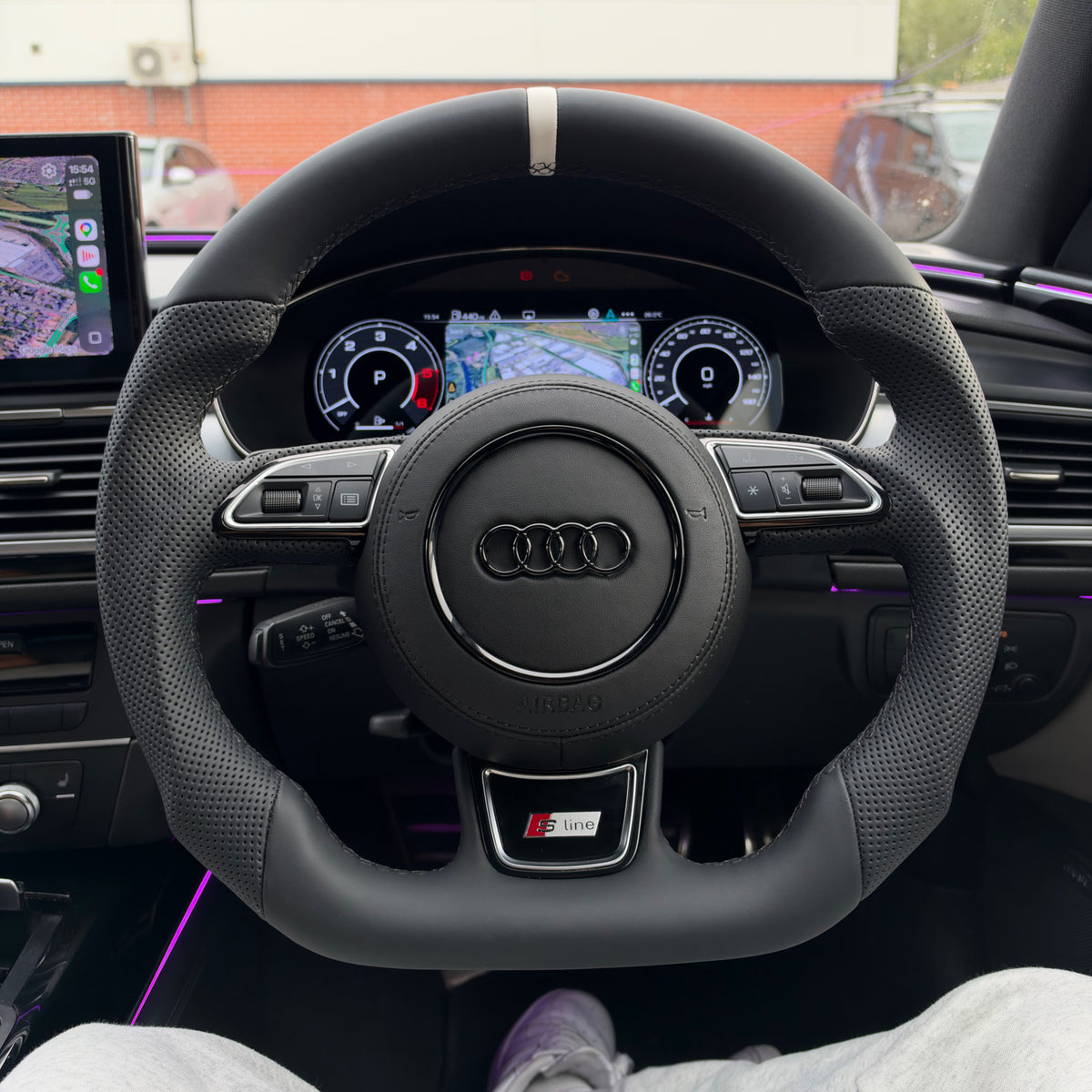 Audi Perforated Leather Flat Bottom Steering Wheel