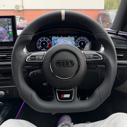 Audi Perforated Leather Flat Bottom Steering Wheel