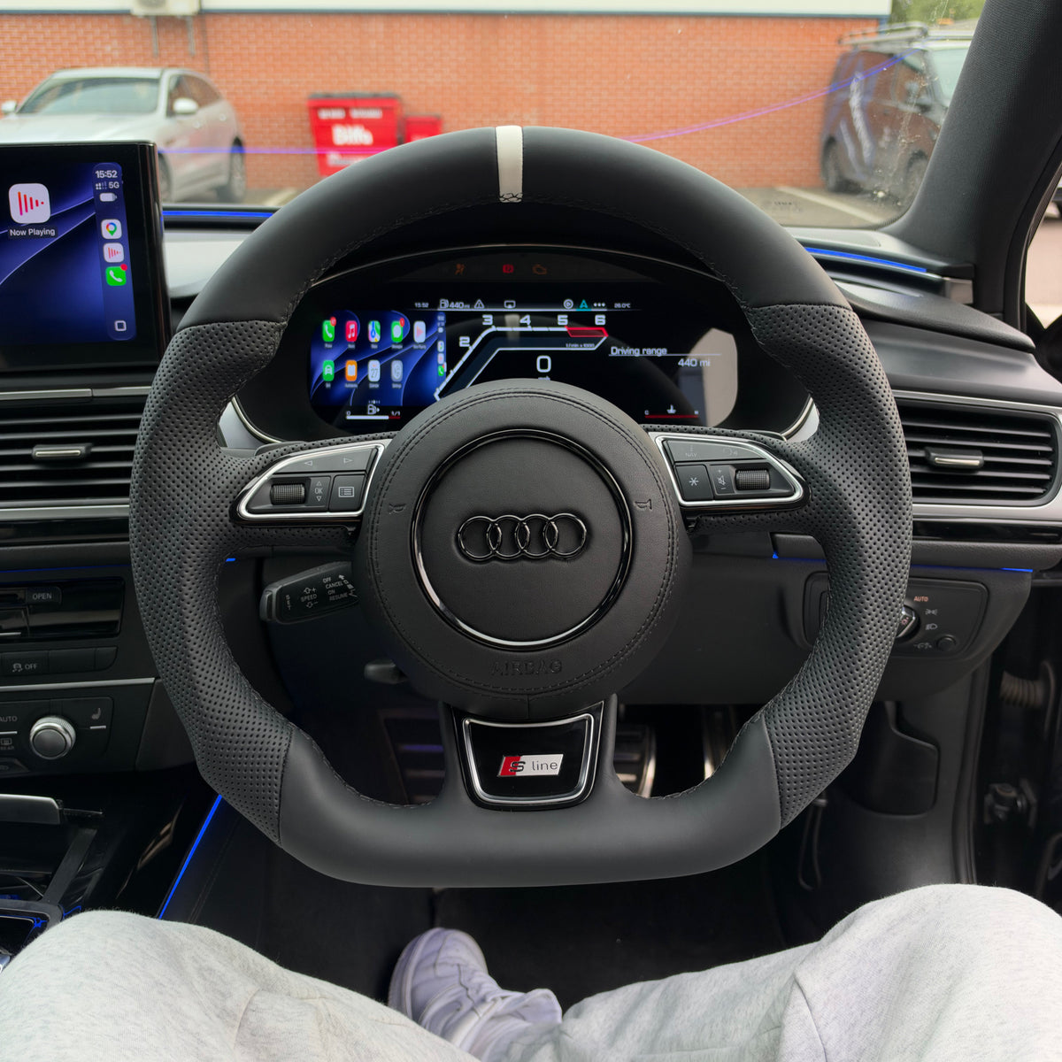 Audi Perforated Leather Flat Bottom Steering Wheel