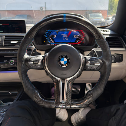 BMW F Series Carbon Fibre/Perforated Leather Flat Bottom Steering Wheel