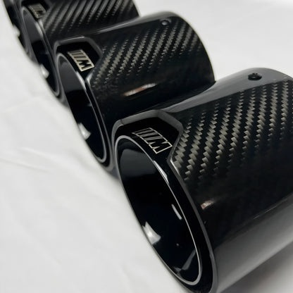 BMW M4 F82 Carbon Fibre & Black M Performance Exhaust Tips (Set of 4)