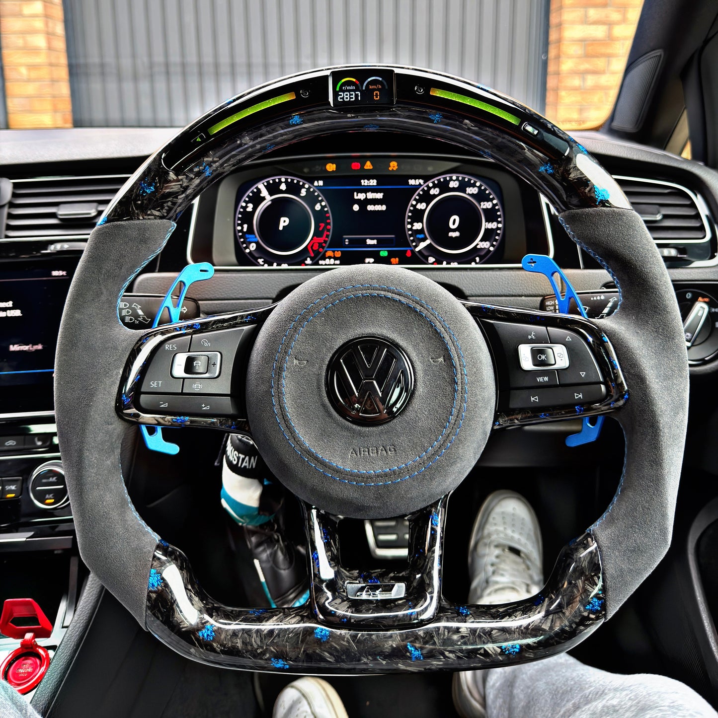 Volkswagen Golf MK7/MK7.5 Forged Carbon & Alcantara Flat Bottom Steering Wheel