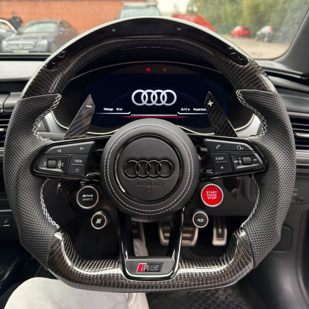 Audi RS Custom Carbon Fibre & LED Steering Wheel