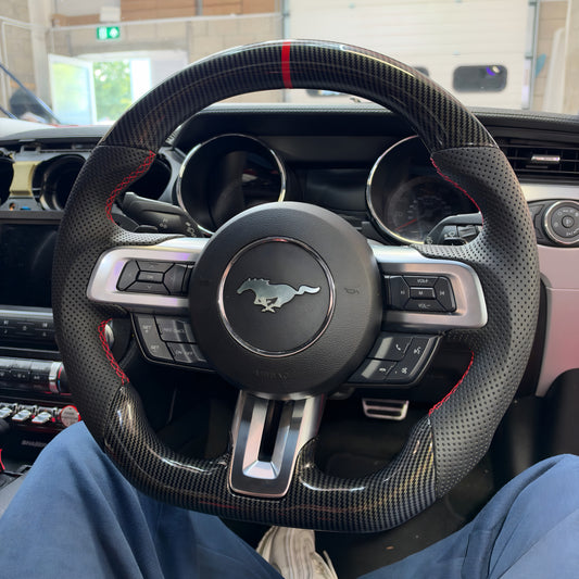 Ford Mustang Carbon Fibre and Leather Steering Wheel