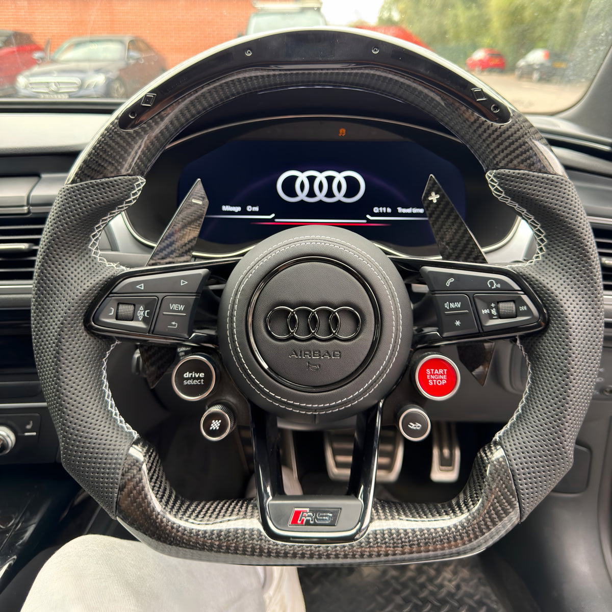 Audi RS Custom Carbon Fibre & LED Steering Wheel