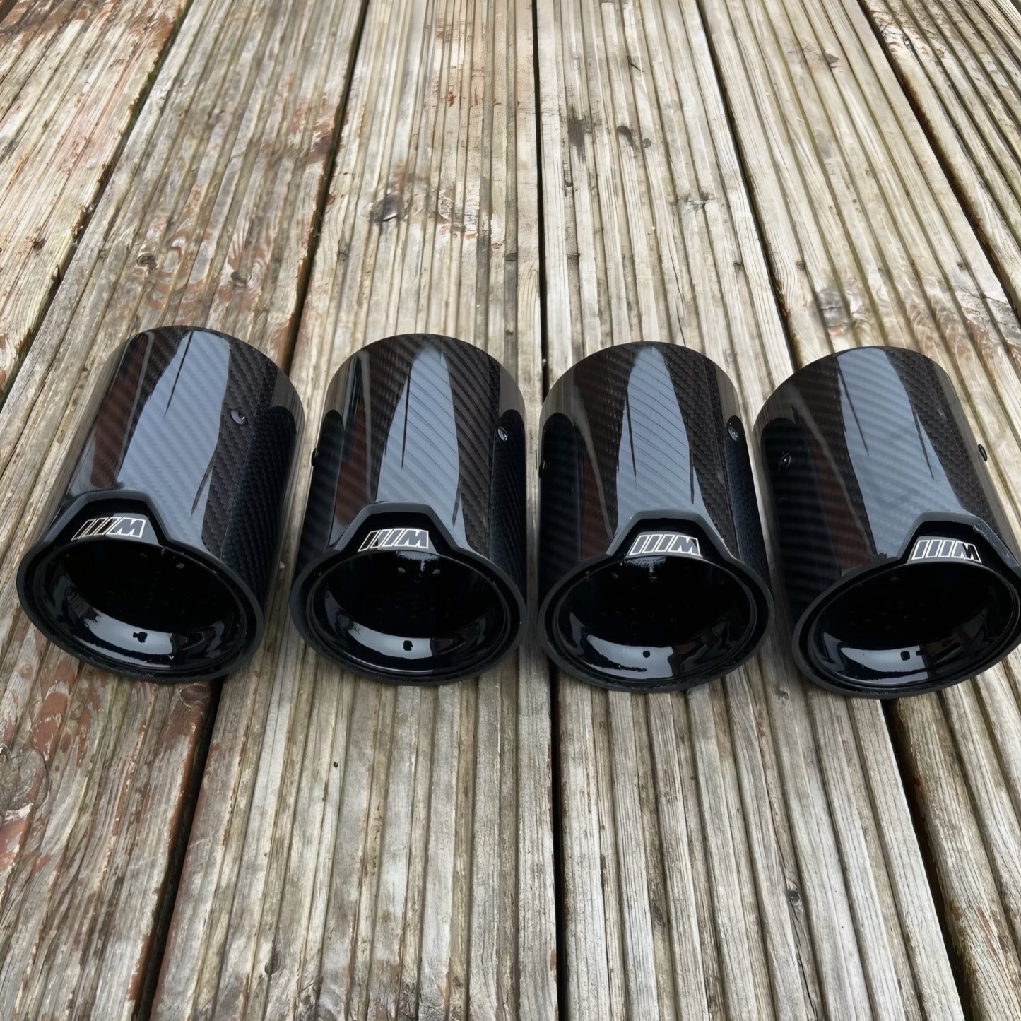 BMW M4 F82 Carbon Fibre & Black M Performance Exhaust Tips (Set of 4)