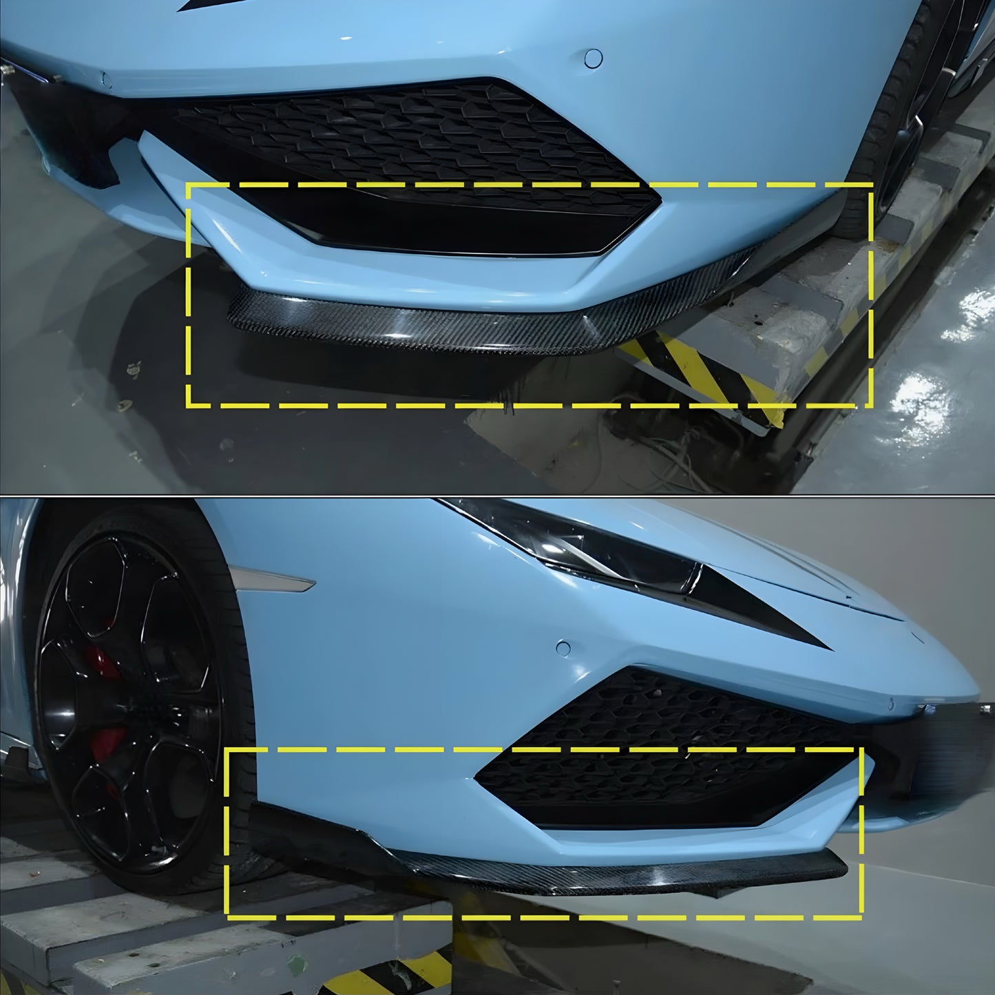 Lamborghini Huracan LP600 LP610 Real Carbon Fiber Front Bumper Lip