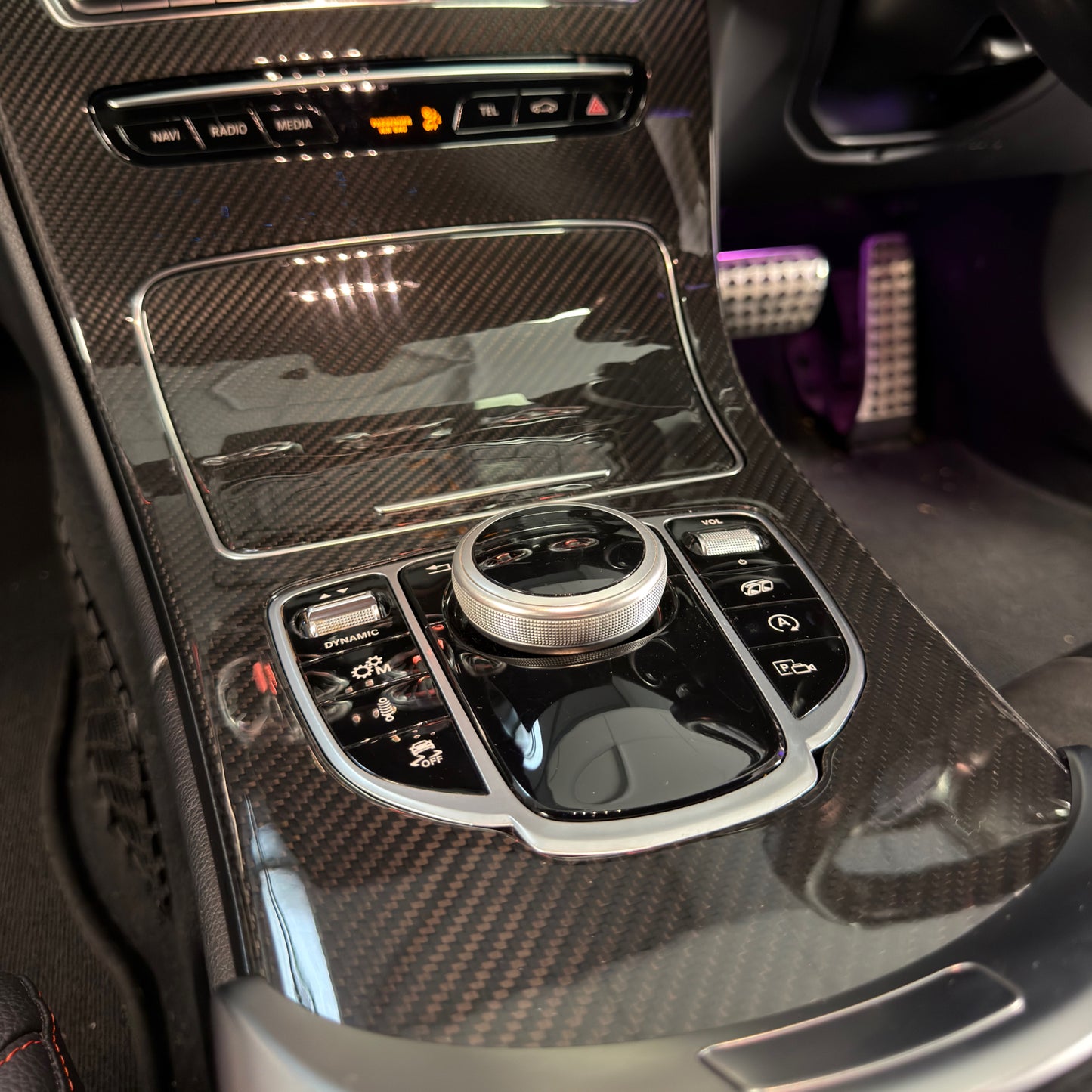 Mercedes W205 Carbon Fibre Centre Console Trim