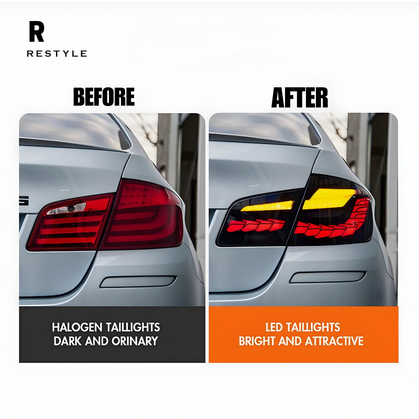 BMW 5 Series F10 Sequential GTS-Style LED Tail Lights – Standard & Smoked