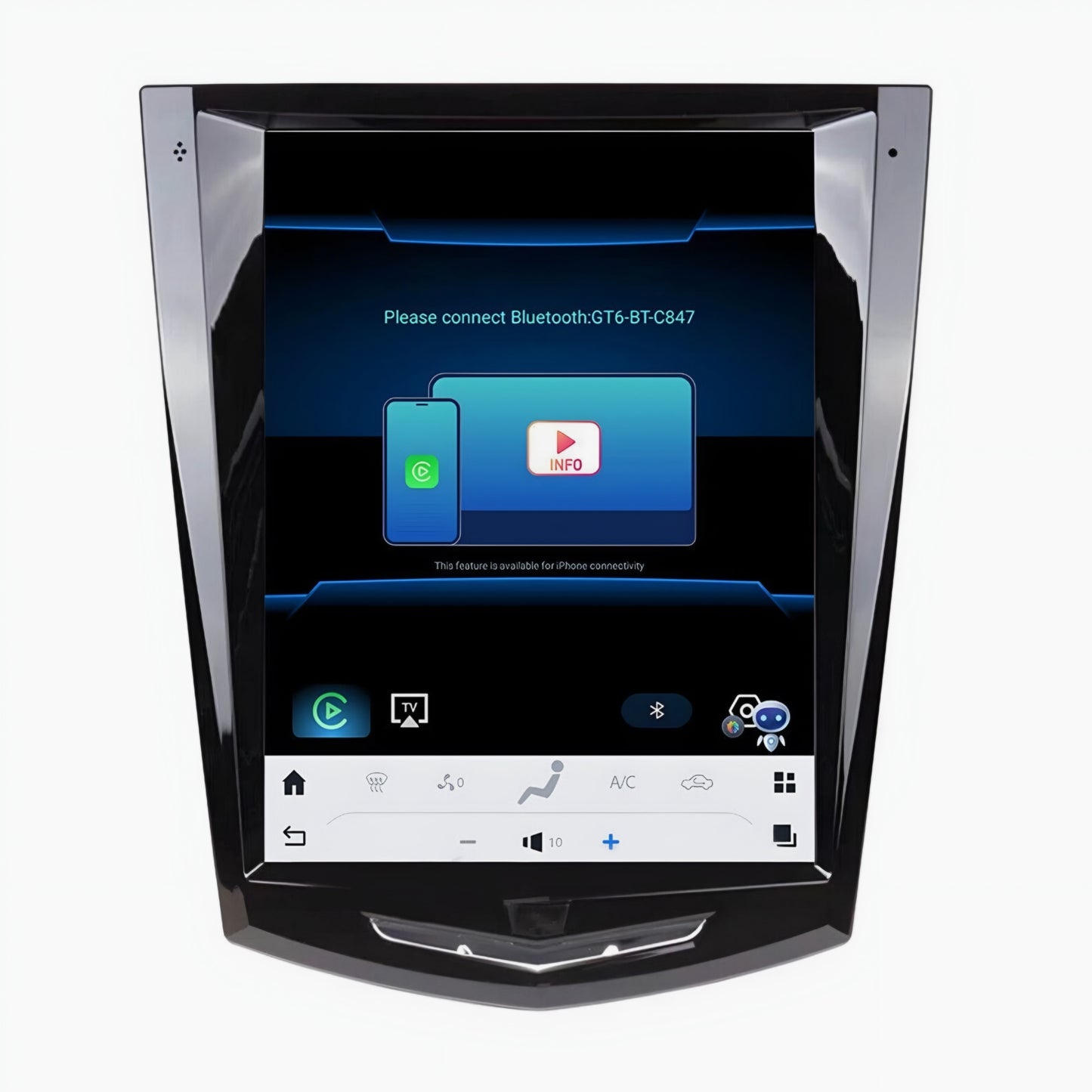 Cadillac ATS XTS SRX (2013-18) Apple CarPlay/Android Auto Tesla Style Screen