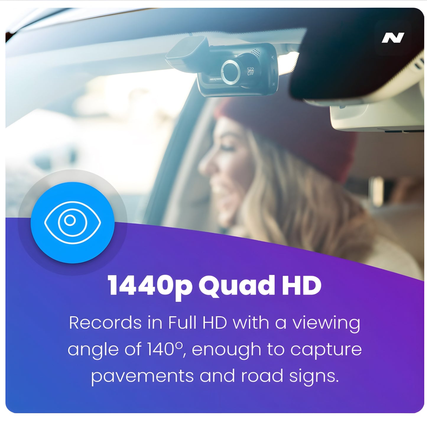 Nextbase 522GW Dash Cam Front Camera – 1440p