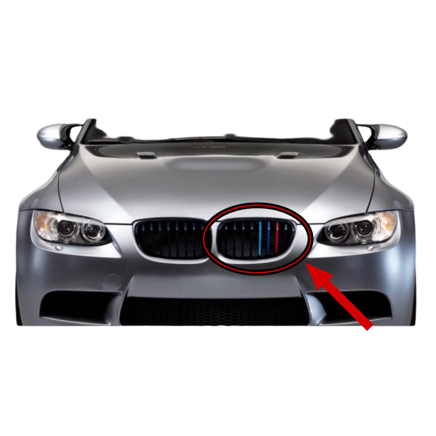 BMW E92 / E93 M-Style Gloss Black Front Grilles