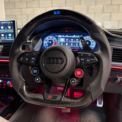 Audi RS Custom Carbon Fibre & LED Steering Wheel