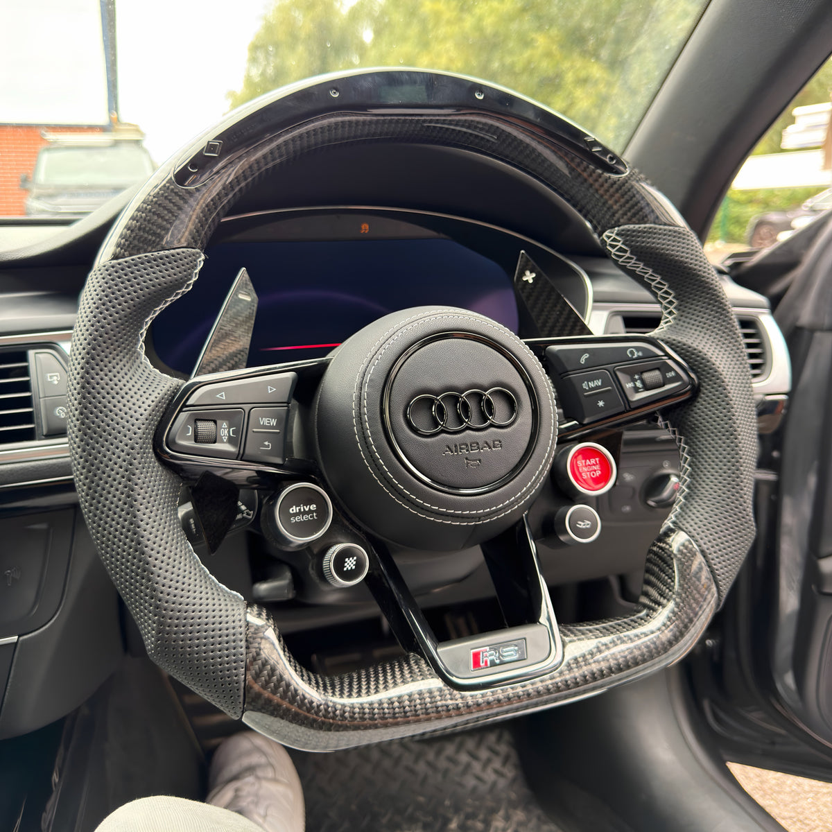 Audi RS Custom Carbon Fibre & LED Steering Wheel