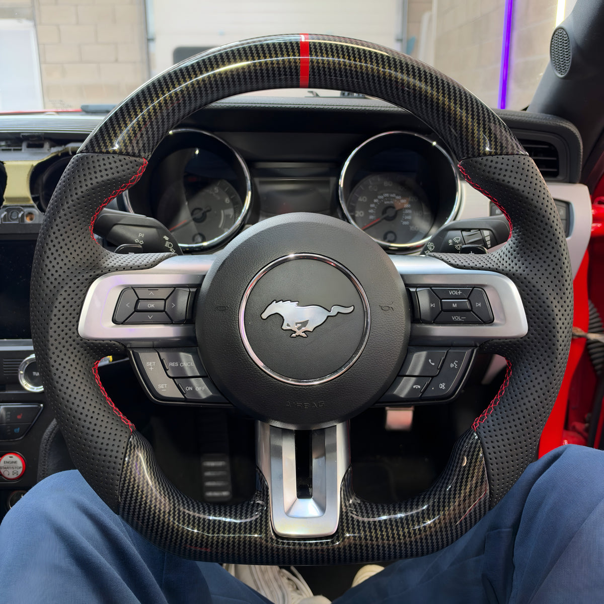 Ford Mustang Carbon Fibre and Leather Steering Wheel