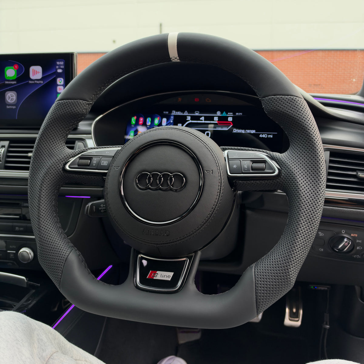 Audi Perforated Leather Flat Bottom Steering Wheel