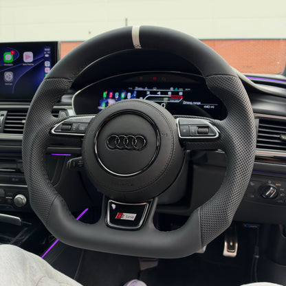 Audi Perforated Leather Flat Bottom Steering Wheel
