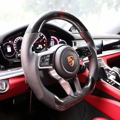 Porsche Carbon Fibre and Leather Steering Wheel