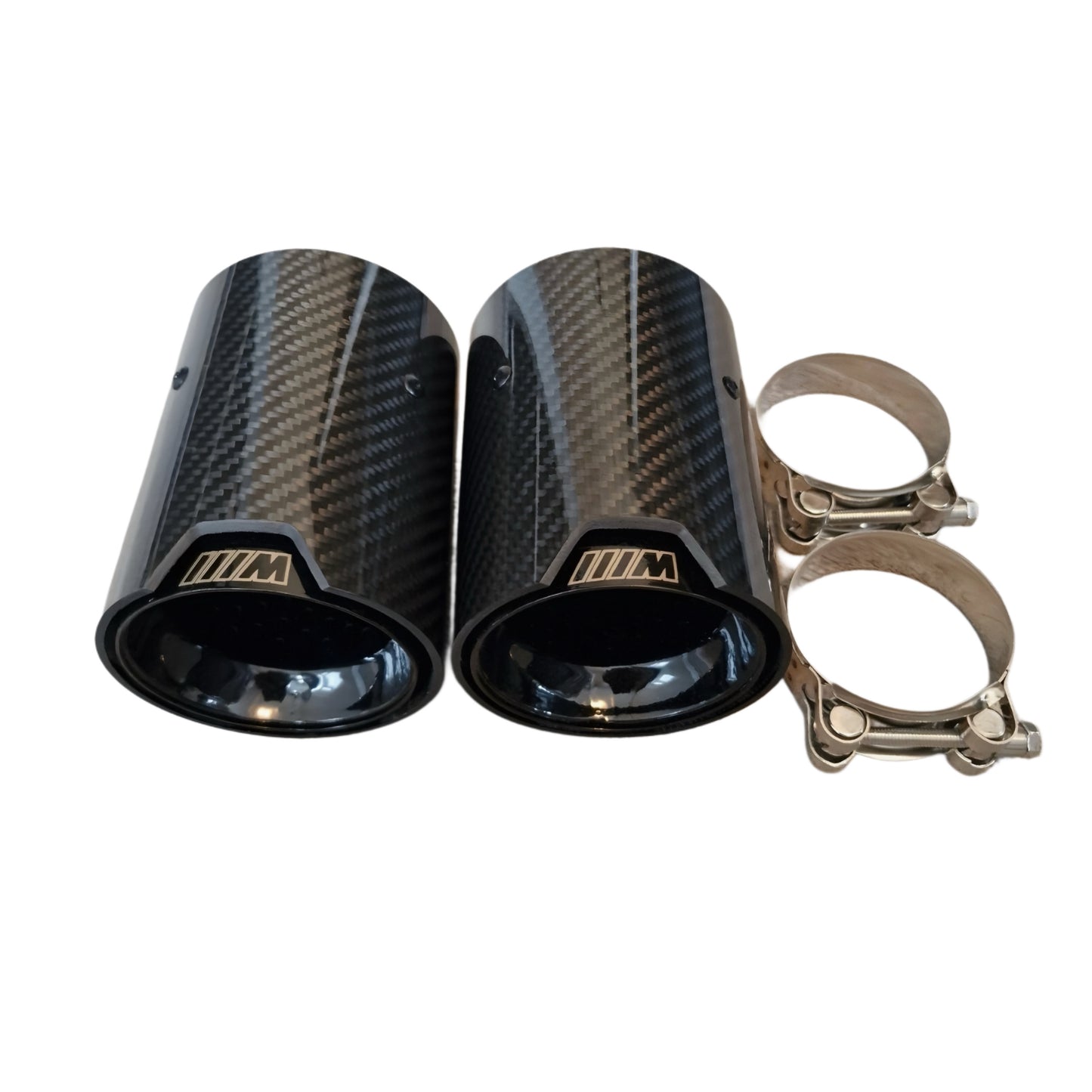 BMW M135i/M140i/M235i/M240i Gloss Black Carbon Fibre Style Exhaust Tips (Set of 2)
