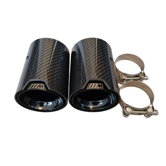 BMW M135i/M140i/M235i/M240i Gloss Black Carbon Fibre Style Exhaust Tips (Set of 2)
