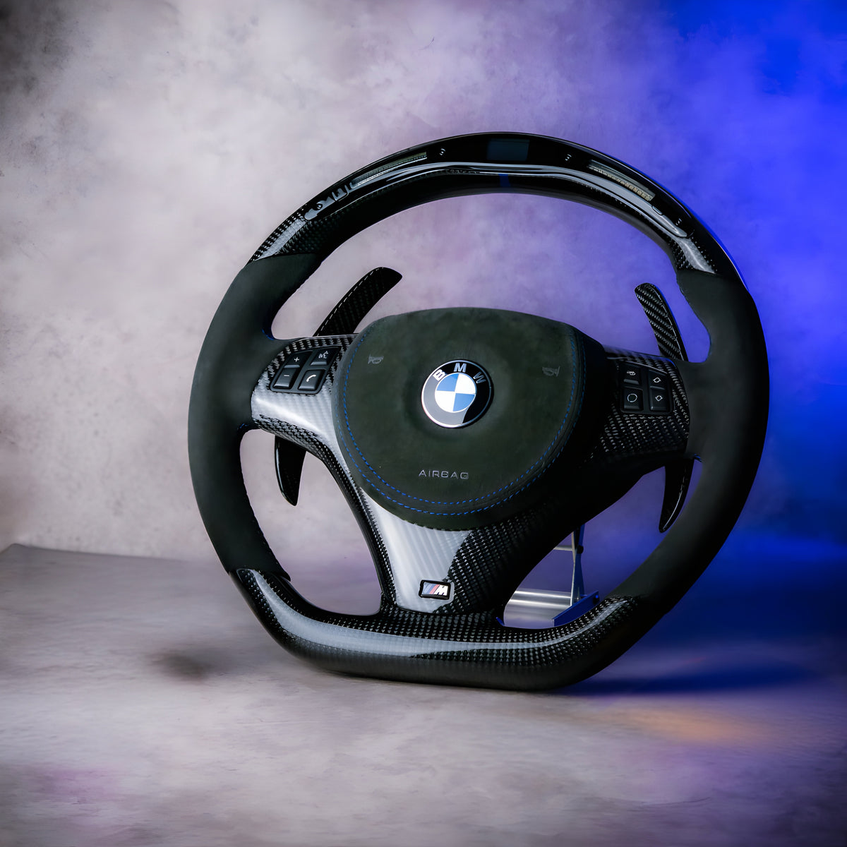 BMW E9X Alcantara/Carbon Fibre Wheel with LED and Alcantara Airbag